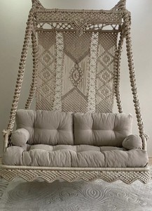 Macrame Double Garden <b>Swing</b>,Macrame Double <b>Swing</b>,Hanging <b>Swing</b>,Balcony <b>Swing</b>,Patio <b>Swing</b>,Macrame Hanging Chair - Product Image 2