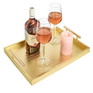 ถาดหนังทรงสี่เหลี่ยม ถาดหนังจระเข้สุดหรู - Product Image 1