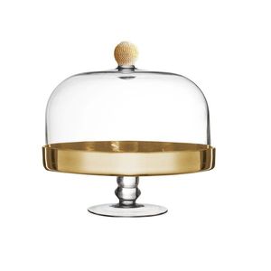 Cúpula de Cristal Hecha a Mano para Pastel con Base de Bronce, Soporte Redondo para Exhibición de Postres - Product Image 3