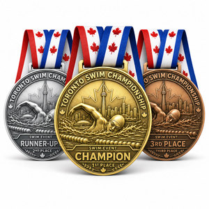 Médailles sportives 3D personnalisées en zinc pour les récompenses des finalistes de marathon, triathlon, surf - Plaqué or, impression UV, émail souple, OEM - Product Image 5