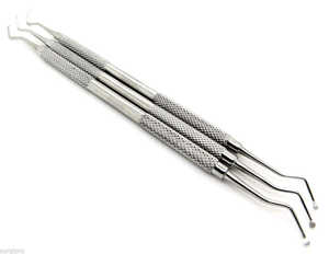 Juego de 3 Excavadores Dentales, Cucharas Restauradoras de Doble Punta de Acero Inoxidable, Instrumentos de Relleno de Doble Punta, 3 Piezas de Dentavex - Product Image 1