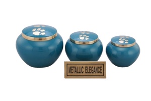 Urne pour animaux de compagnie cendres empreinte de patte urne pour animaux taille métal personnalisé urne pour animaux de compagnie fourniture funéraire en gros - Product Image 5