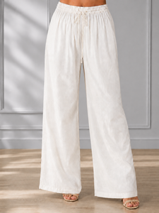 Pantalones de algodón transpirable color verde azulado para mujer, con corte regular, ideales para uso diario, oficina, viajes y ocasiones informales. - Product Image 5