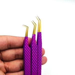 แหนบต่อขนตา ASB Professional สีม่วง สแตนเลสสตีล ปลายแหลมแม่นยำ รับทำโลโก้ ดีไซน์รูปดาว - Product Image 3