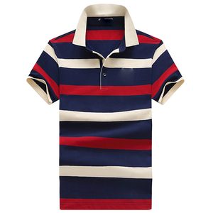 Men's Long Sleeve Knitted Color Blocked <b>Striped</b> <b>Polo</b> <b>Shirt</b> Preppy Style Regular Fit Navy Burgundy White Collar - Product Image 3