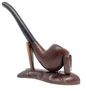 Pipe à fumer en bois MN EXPORTS, type courbé, pipe à tabac traditionnelle, finition laquée, durable et écologique, modèle MNE-2505 - Product Image 1