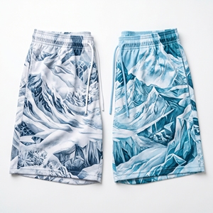 Shorts en maille avec motif abstrait personnalisé pour hommes, shorts d'entraînement de basketball par sublimation - Product Image 6