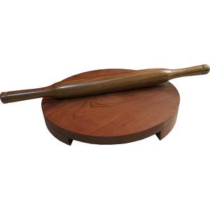 Ensemble de rouleaux à pâte en bois écologique Chakla Belan pour la préparation de Roti, Chapati, Paratha, Naan, Pizza à la maison - Laiton Impérial - Product Image 3