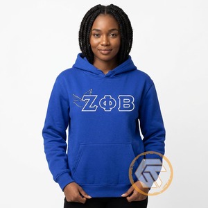 GREEK TREASURES Sudadera con Capucha para Mujer, Ligera, Cómoda, Diseño Personalizado con Logotipo, Invierno, Zeta Phi Beta, 100% Algodón, Transpirable, de Alta Calidad - Product Image 2