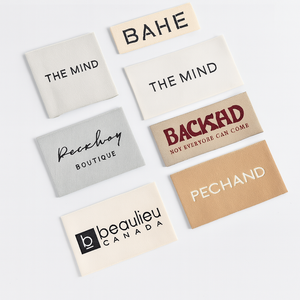 Etiquetas de tela de cuello de costura de marca tejida de ropa certificada ISO9001 y BSCI para etiqueta de etiquetas de ropa de camiseta - Product Image 2