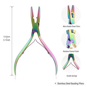 Kits d'outils d'extension de cheveux professionnels boucle aiguille tirant crochet perle dispositif Micro liens Extensions de cheveux Kit pinces perles ensemble - Product Image 6