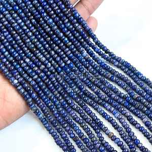 Cuentas redondas lisas de lapislázuli natural de 5-6 mm, cuentas de piedras preciosas de lapislázuli al por mayor, cuentas de lapislázuli para la fabricación de joyería - Product Image 3