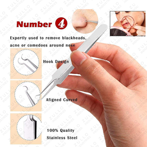 ชุดเครื่องมือสกัดสิว 5 ชิ้น ระดับมืออาชีพ ทำจากสแตนเลส สำหรับกำจัดสิวเสี้ยน ดูแลผิวหน้า - Product Image 5