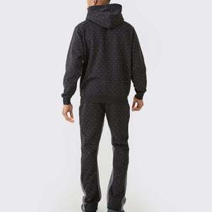 Conjunto Deportivo Ligero con Capucha, Estilo Lavado, para Hombre, Diseño de Puntos Negros, Algodón, Ropa Urbana, Sudadera y Pantalones Largos, Invierno - Product Image 2