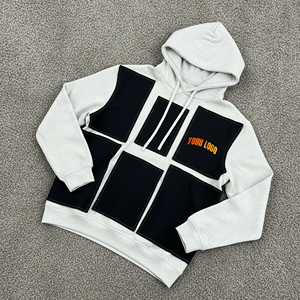Hoodies surdimensionnés en coton épais 100 %, color block, pour homme, avec logo brodé personnalisé, respirants, collection hiver – Vente chaude - Product Image 6