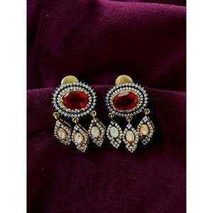 Sangeetha Jewellers 92.5 <b>Silver</b> Fine Jewelry <b>Set</b> Moissanite Pendant <b>Necklace</b> and Earrings in Stock Manual Fulfillment - Product Image 1