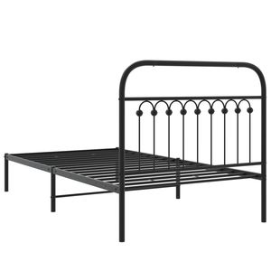 Base de Cama Doble de Acero Negro, Diseño Rectangular Tradicional - Product Image 6