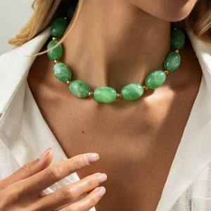 Collier de perles irrégulières en résine faites à la main, multicolores, bijoux de mode, artisanat moulé, pour femmes et filles - Meilleures ventes - Product Image 2
