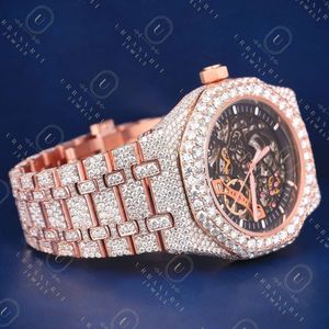 Reloj Mecánico de Lujo con Incrustaciones de Diamantes en Oro Rosa, Pantalla Analógica, Cierre Desplegable, Caja Ovalada de 41 mm para Mujer - Product Image 3