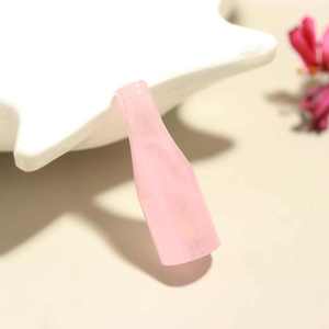 Perles en quartz rose naturel faites à la main en forme de bouteille, 30 mm, breloques en pierre de quartz rose pour la fabrication de bijoux, vente en gros en vrac - Product Image 6