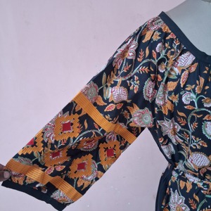 Robe longue bohème à imprimé floral, écologique, faite à la main, broderie, manches longues, coupe classique, col en U, décontractée pour femmes, toutes saisons, tissée - Product Image 2
