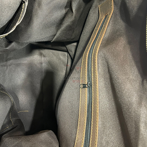 Waterproof Wax Canvas <b>Duffle</b> <b>Bags</b> <b>Leather</b> Trim Zipper Closure Durable Outdoor Use Travel Weekender <b>Bags</b> - Product Image 5