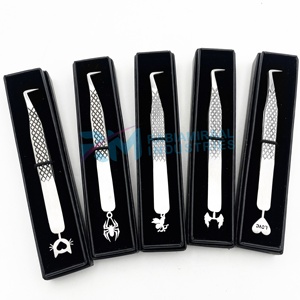 RMI 1 Pieza Pinzas para Pestañas de Acero Inoxidable con Empaque en Caja Tipo Tarjeta, Agarre de Diamante y Diseño Inferior, 6 Estilos Diferentes / Set de Pinzas - Product Image 3