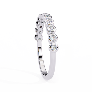 Anillo de Platino PT950 con Incrustaciones de Diamantes Redondos Delicados y Continuos para Aniversario - Product Image 2