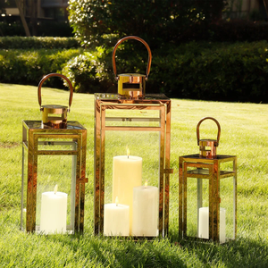 Stylish Gold Metal Lantern Candle Holder Luxury Decorative <b>Ornament</b> for Home Wedding Valentine's Day Birthday Party at Low Rates - Product Image 6