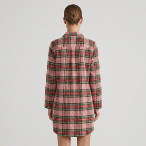 Camisa de Franela a Cuadros para Mujer, Vestido Camisero de Manga Larga con Botones, Camisas de Franela Casuales de Invierno, Camisa de Franela Holgada para Dormir, Camisa de Franela para Dama - Product Image 2