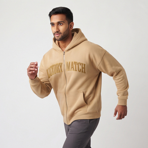 Sudadera con capucha y cremallera personalizada para hombre, 100% algodón, 450 g/m², forro polar, estilo urbano, para invierno. - Product Image 6