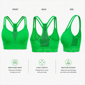 Sujetador deportivo frontal personalizado para yoga, transpirable, para mujer, top de gimnasio, ropa deportiva ligera, de alto soporte y elasticidad en cuatro direcciones. - Product Image 5