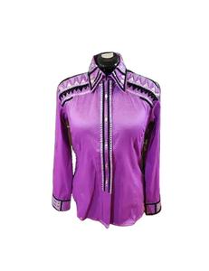 Tela de tafetán elástica hecha a mano Cowgirl Western Show Shirt para ropa ecuestre y equitación - Product Image 1