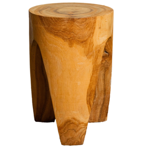 ARTERRA - Taburete de Trípode Hecho a Mano de Madera de Teca Sólida para Espacios Rústicos y Modernos, Asientos Versátiles de Lujo para Uso en Villas, Hoteles y Apartamentos - Product Image 1