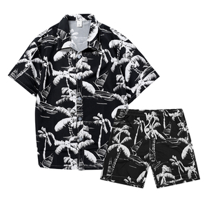 เสื้อฮาวายพิมพ์ลายตามสั่งสำหรับฤดูร้อนสไตล์วินเทจแขนสั้นสำหรับผู้ชาย ขายส่งเสื้อฮาวายและชุดกางเกงขาสั้นสำหรับผู้ชาย - Product Image 2
