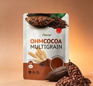 OHMCOCOA, Bebida Instantánea Multigrano a Base de Plantas, Baja en Grasa, Baja en Azúcar, Mezcla de Cereal Natural para Desayuno, Altamente Recomendada - Product Image 1