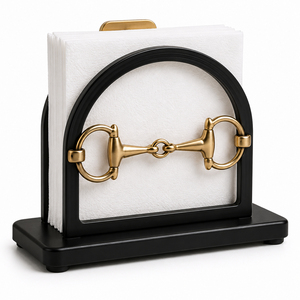 Porte-serviettes en métal haut de gamme en forme de fer à cheval, conçu avec une élégante forme inspirée de l'équitation et des détails raffinés de mors de cheval - Product Image 4