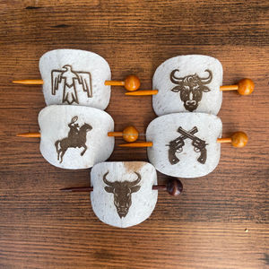 กิ๊บหนีบผมหนังวัวแกะสลักด้วยเลเซอร์ทำมือพร้อมแท่งสำหรับผู้หญิงที่หนีบผมหนังแท้แบบสไลด์ทำเอง - Product Image 4