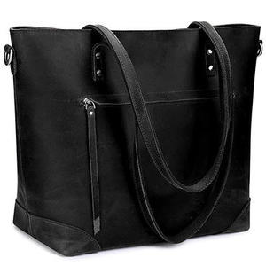 Sac fourre-tout en cuir véritable pour femme, grande capacité, sac à main à bandoulière, sac de travail en cuir véritable, logo personnalisé - Product Image 1