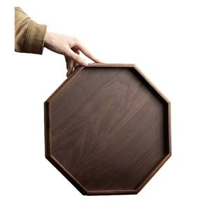 Bandeja de Servir de Madera Geométrica Moderna, Bandeja Decorativa Octogonal para Mesa de Centro, Decoración del Hogar y Hostelería - Product Image 1