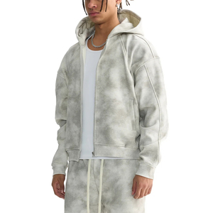 Sudadera con Capucha Beige para Hombre, Talla Grande, 100% Algodón, Tejido de Felpa Transpirable, Bolsillo Frontal, Estilo Vanguardista de Invierno - Product Image 4