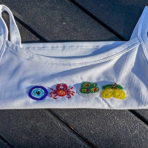 Fashion Beaded Embroidered Handmade Seed Beads Crop <b>Top</b> for Women Customizable Color & Logo Stylish <b>Wedding</b> Party Wear - Product Image 6
