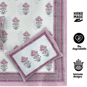 Juego de Sábanas King Size 100% Algodón Jaipur, Diseño Floral Clásico Estampado con Pigmentos, 200 Hilos, 3 Piezas, Duradero, Ecológico, Lavable a Máquina - Product Image 2