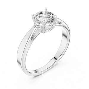 Bague de fiançailles classique en moissanite taille ronde, en argent sterling 925, solitaire, pour mariage, promesse, bijoux de soirée pour femme - Product Image 3