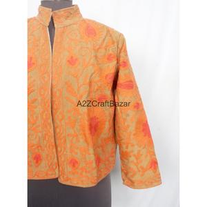 Veste en Cotrise brodée écologique A2ZCraftBazar pour femmes, séchage rapide, respirante, doublure en coton, manches longues, col mandarin, 800g - Product Image 3