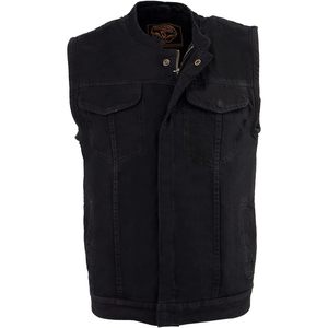 Chaleco 'Brute' de Cuero MDM3000 para Hombre, Estilo Club, con Cierre Oculto y Botones a Presión, Color Negro Denim, 2025 - Product Image 2