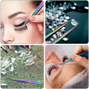 Pinzas de alta precisión para extensión de pestañas, herramienta antideslizante para injerto de pestañas naturales, herramientas de belleza para dar volumen - Product Image 4