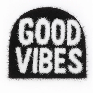Gorro de Punto con Estampado de Good Vibes, Unisex, para Adultos, Gorro de Invierno de 56-58 cm, Gorro Informal de Felpa - Product Image 1