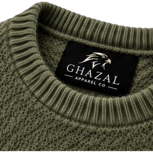Suéter de Punto Texturizado Verde para Mujer, Cuello Redondo, Manga Larga, Puños y Dobladillo Acanalados, Estilo Casual, con Logotipo Personalizado - Product Image 3