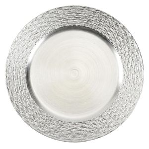 Wholesale Silver Metallic Reef Charger <b>Plate</b> Round Underplate Set Bulk Luxury Decorative Table <b>Mat</b> for Wedding Party Under <b>Plate</b> - Product Image 4